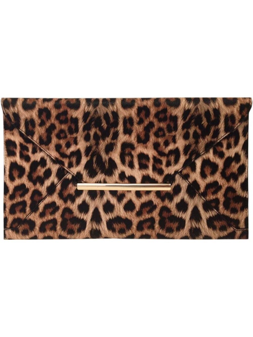 Stylish Leopard Print Synthetic Leather Flat Envelope Clutch Bag for Women